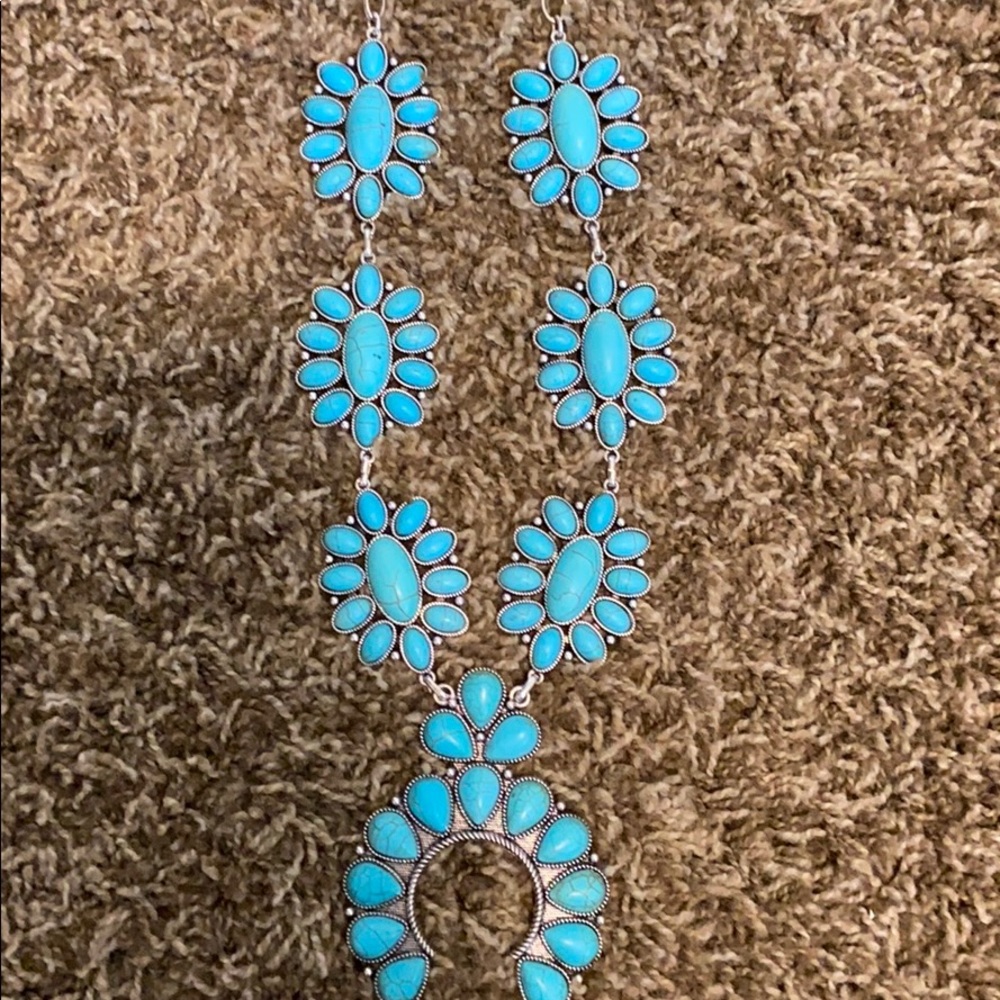 Turquoise Squash Blossom Necklace